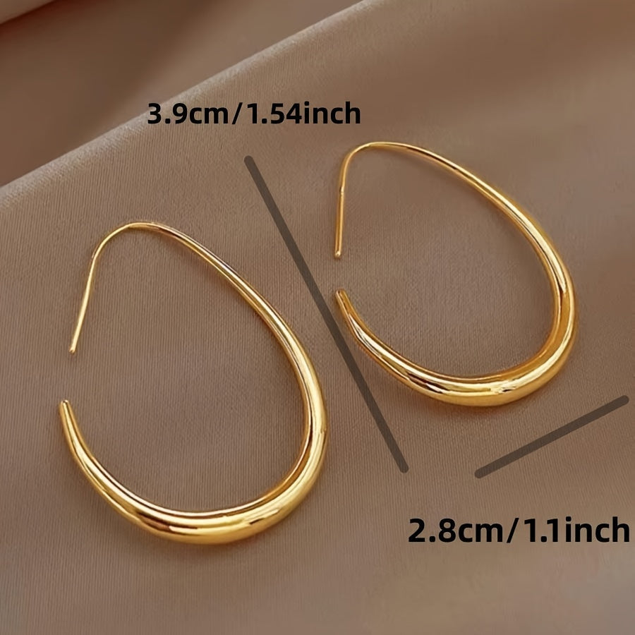 Shimmering Water Drop Hoop Earrings