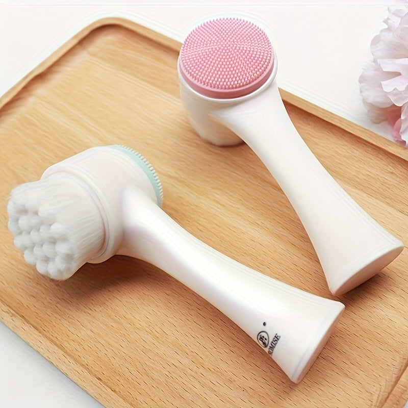 2-in-1 Silicone Facial Cleansing Brush, Gentle Exfoliating & Massage