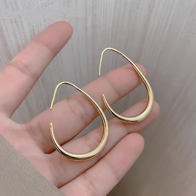 Shimmering Water Drop Hoop Earrings