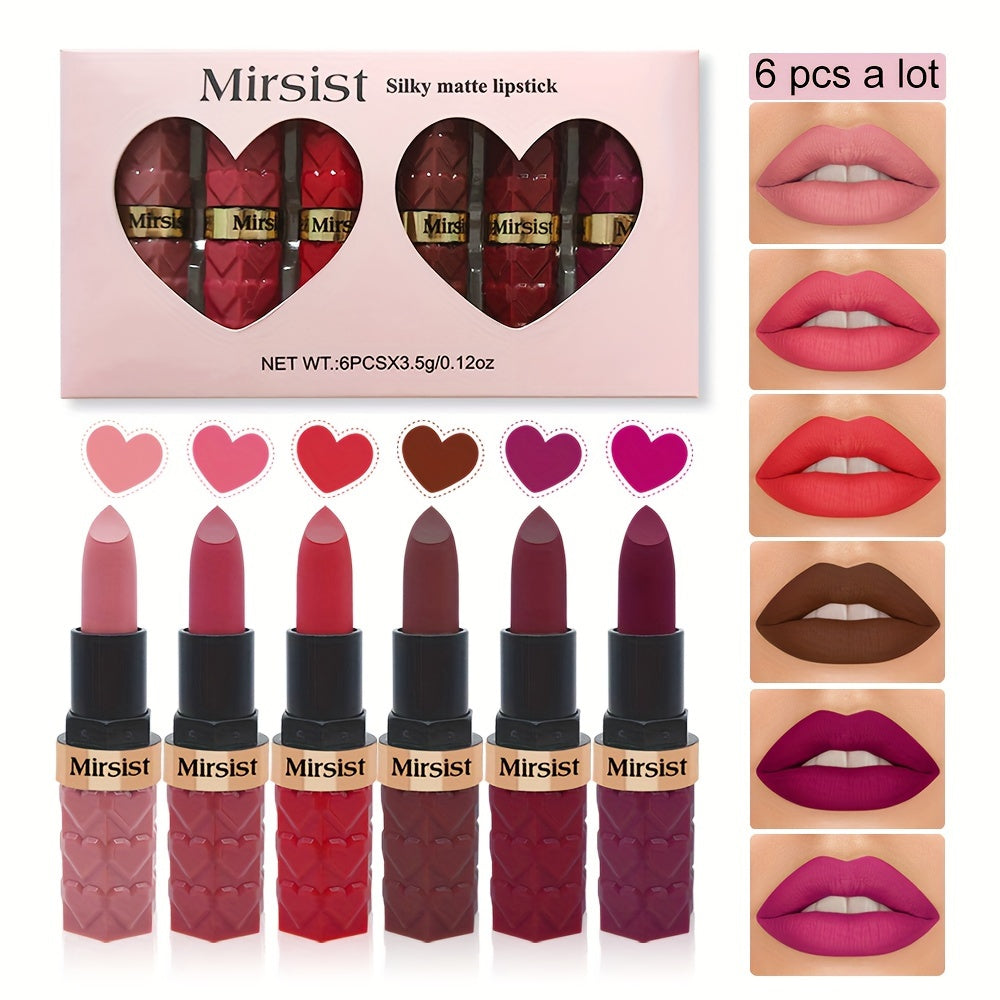 Mirsist 6-Color Soft-Focus Matte Lipstick
