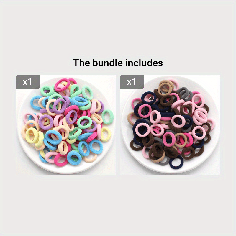 Candy Colour Ponytail Holders – Soft Elastic Hair Ties for Girls, Preppy Style (100pcs)