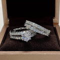 2pcs/set Bridal Synthetic Zirconia Rings