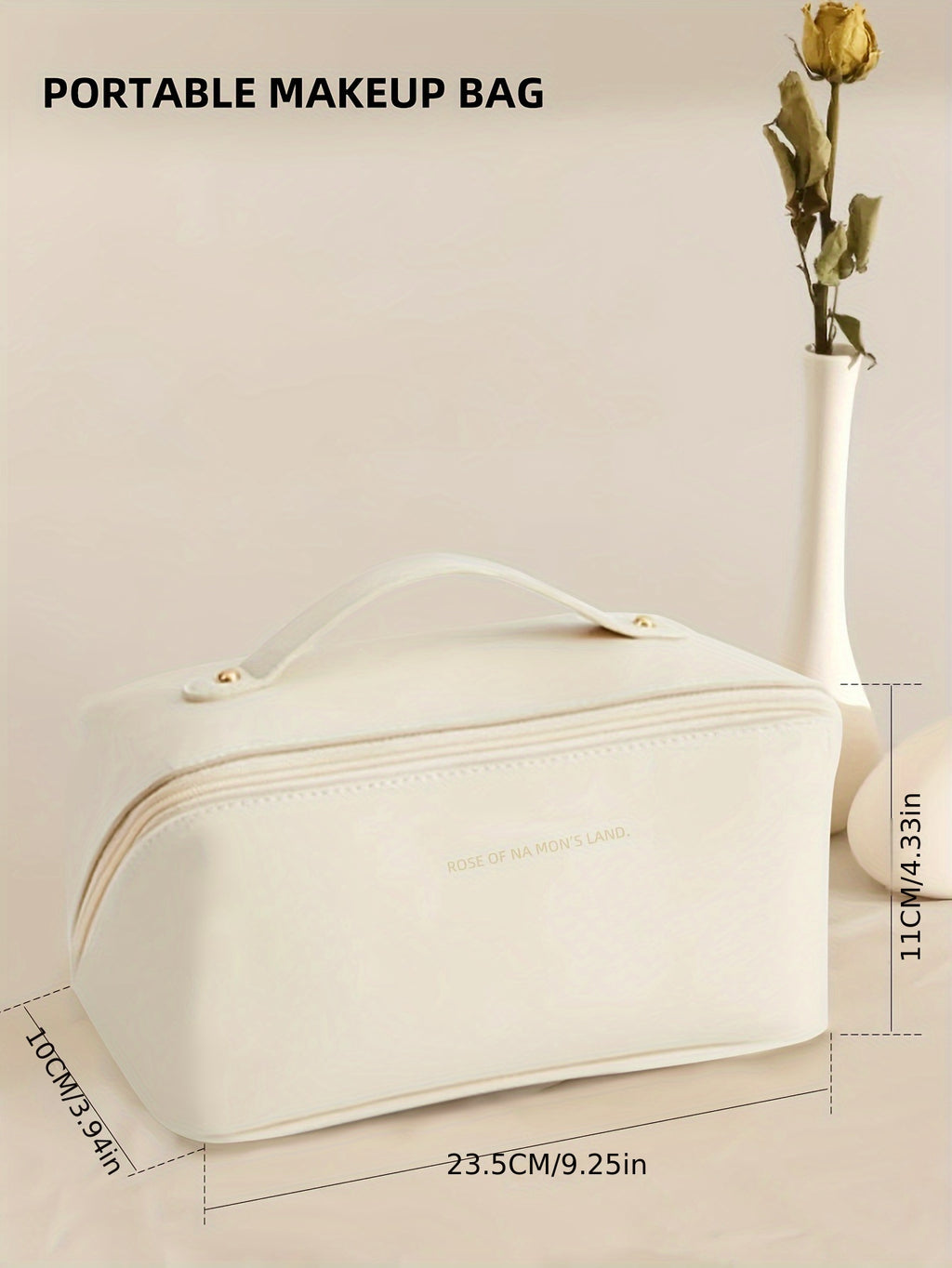Large Capacity Makeup Bag Portable Zippered Pouch