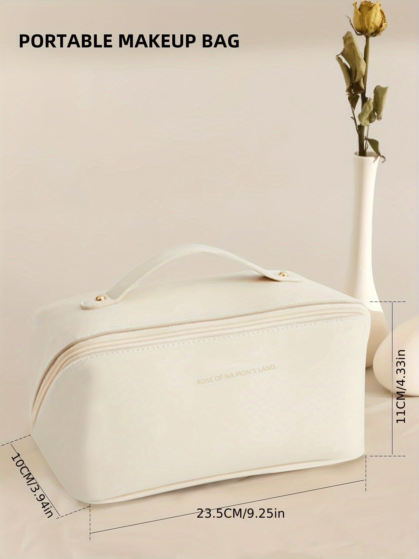 Large Capacity Makeup Bag Portable Zippered Pouch