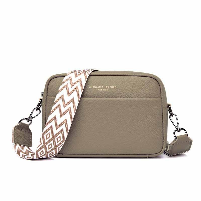 Elegant Genuine Leather Square Crossbody Bag for Women