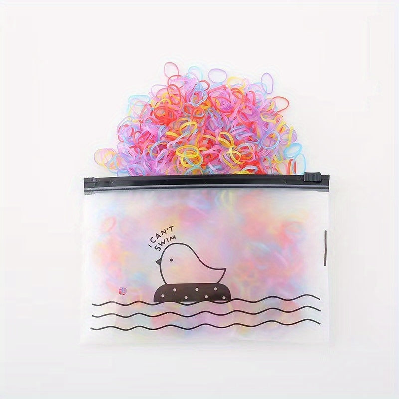 1000pcs Jelly Colour High Elasticity Soft Hair Bands with Glitter.