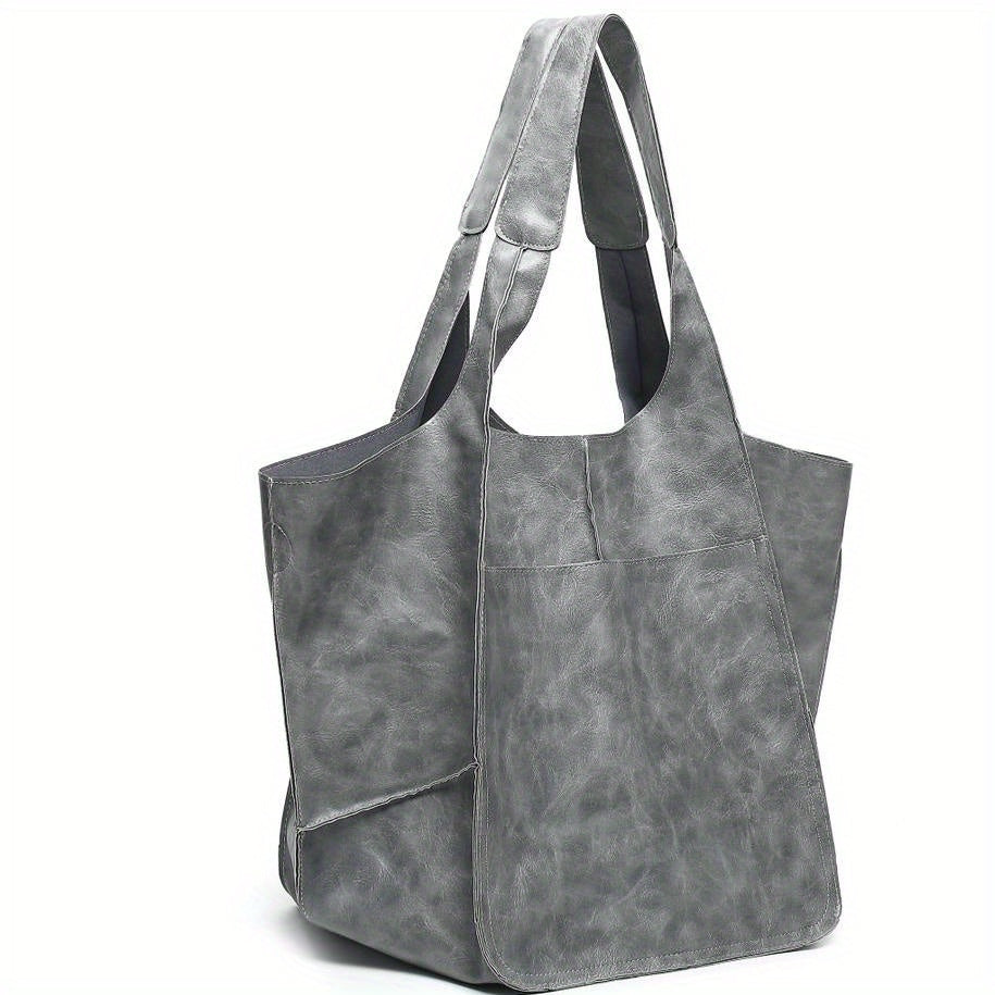 Large Capacity Retro PU Tote Bag For Women