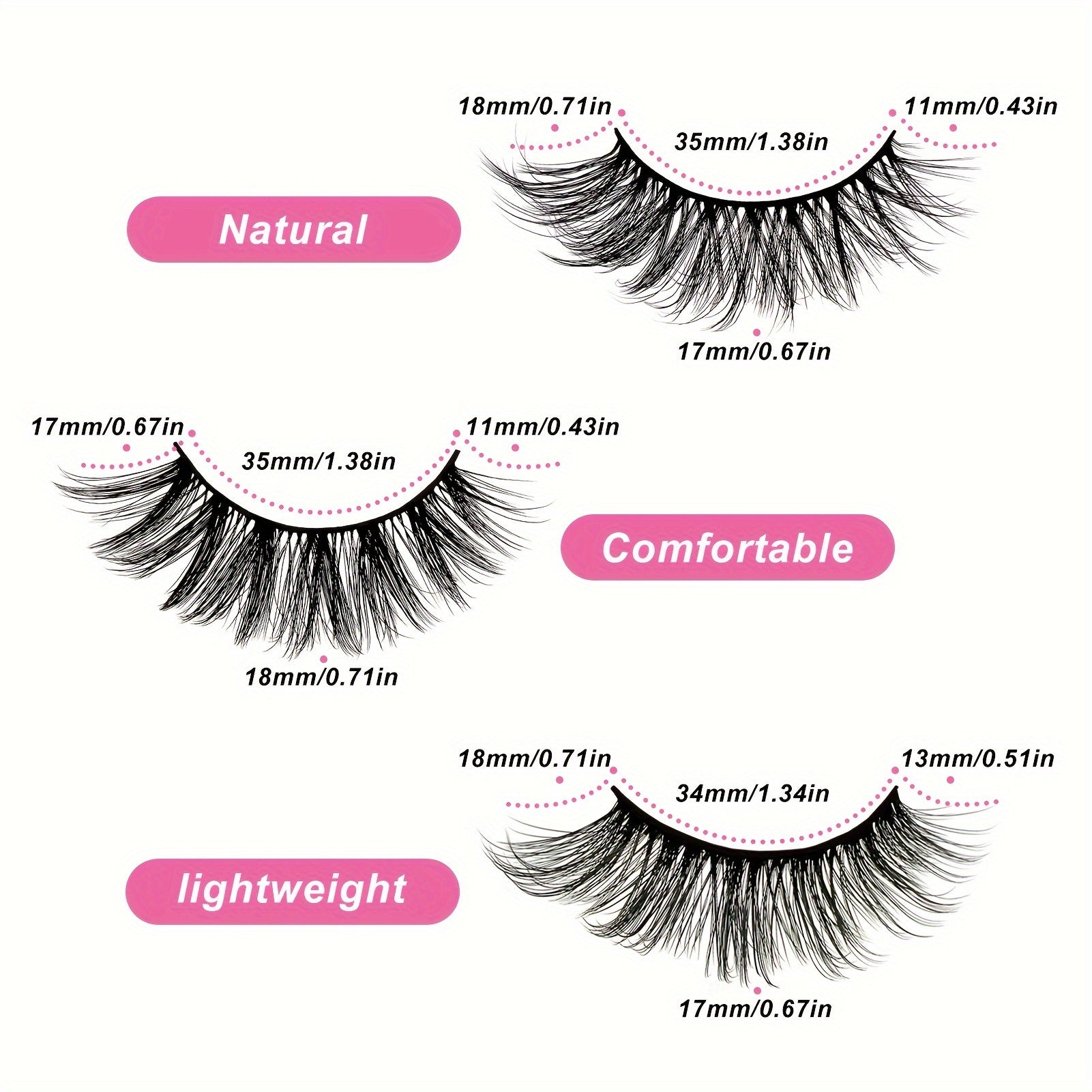 Black False Eyelashes Mix 3 Styles