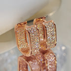 READKISS Luxury Paved CZ Hoop Earrings.