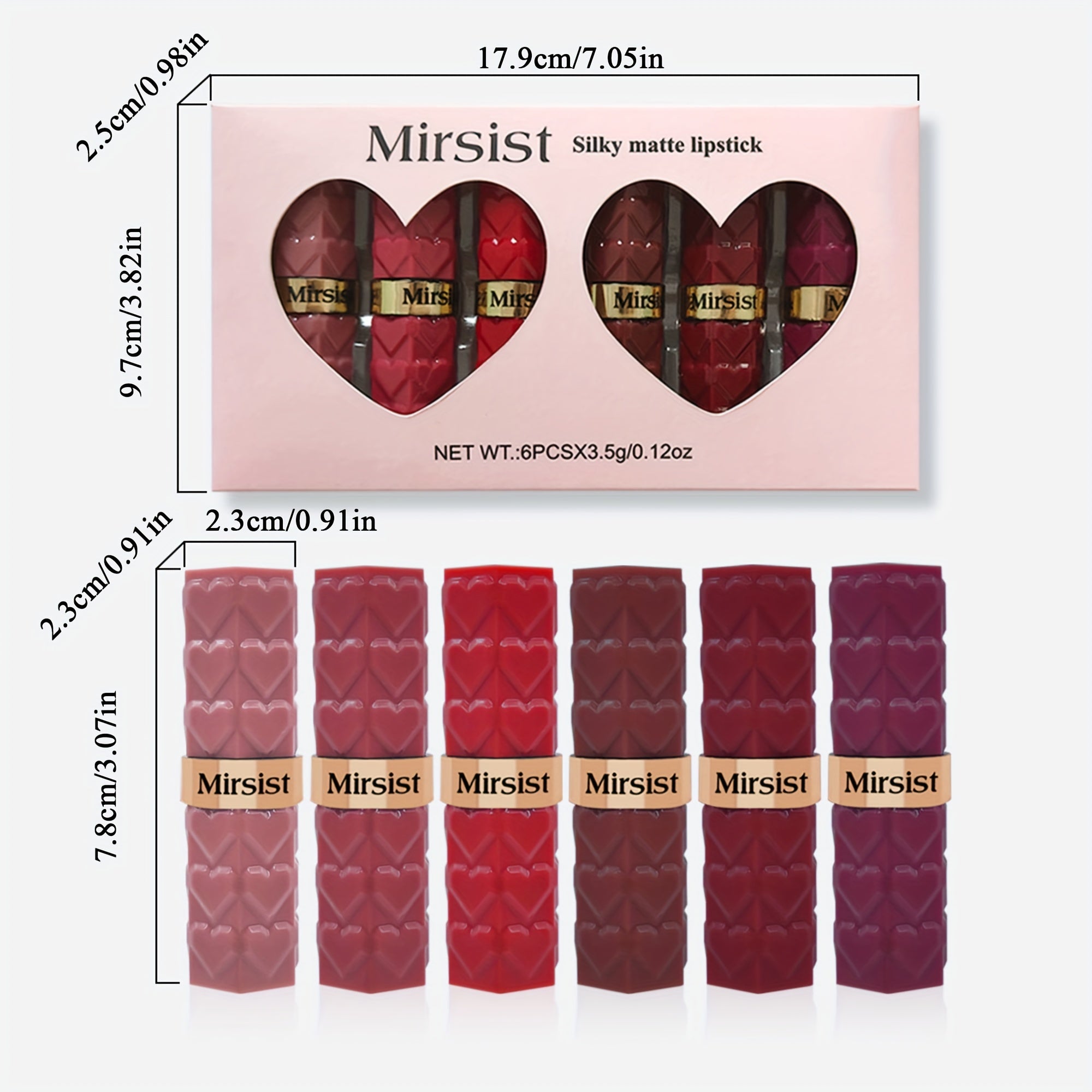 Mirsist 6-Color Soft-Focus Matte Lipstick