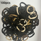50/100pcs Black Elastic Hair Bands