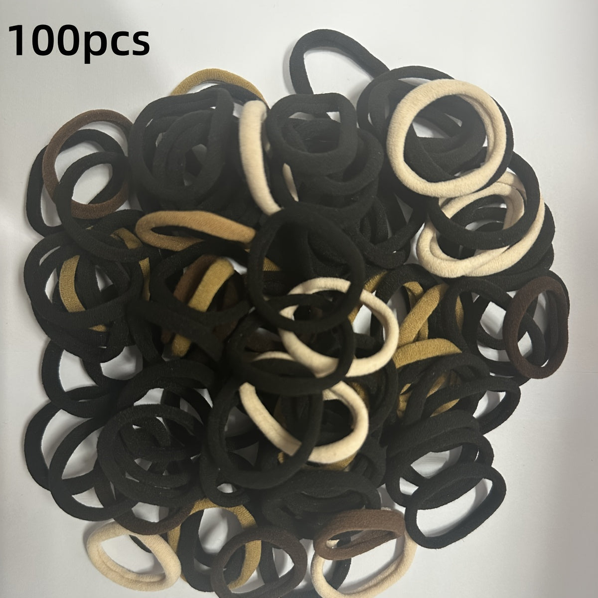 50/100pcs Black Elastic Hair Bands