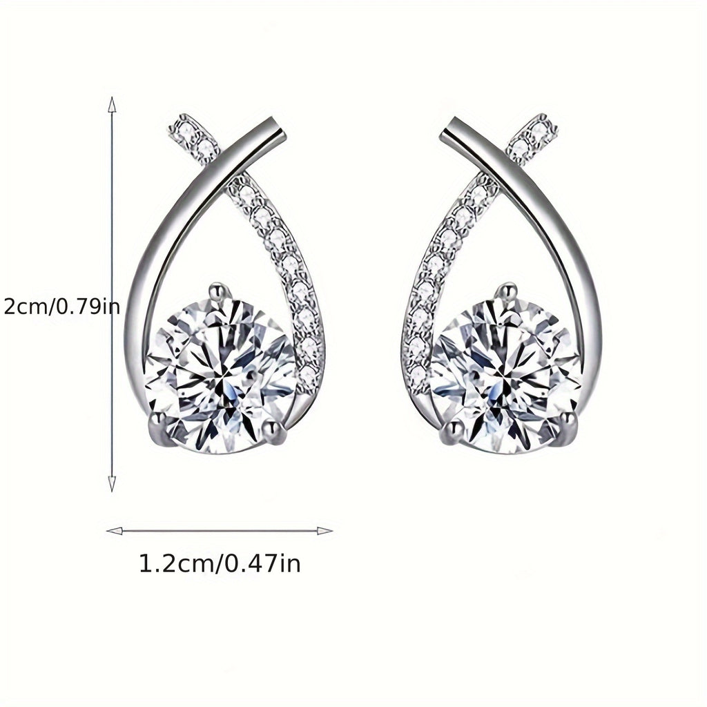 Luxurious And Stylish Twist Waterdrop Cubic Earrings