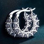 Elegant Zirconia-studded Circular Hoop Earrings
