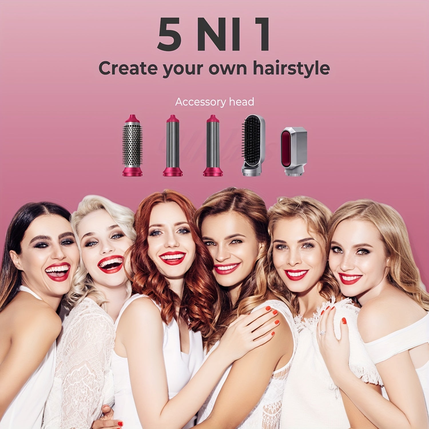 5 In 1 Hot Air Brush, Detachable Hair Styling Tool Kit