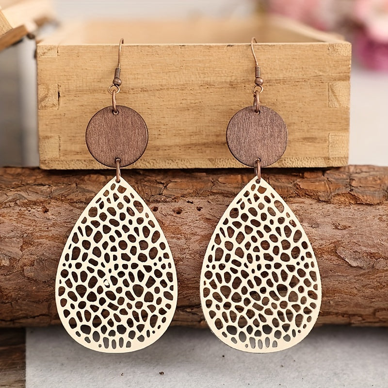 Vintage Style Hollow-Out Drop Earrings