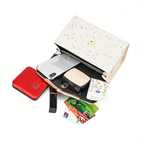 Sequins Square Purse, Elegant Shoulder Bag With Pendant