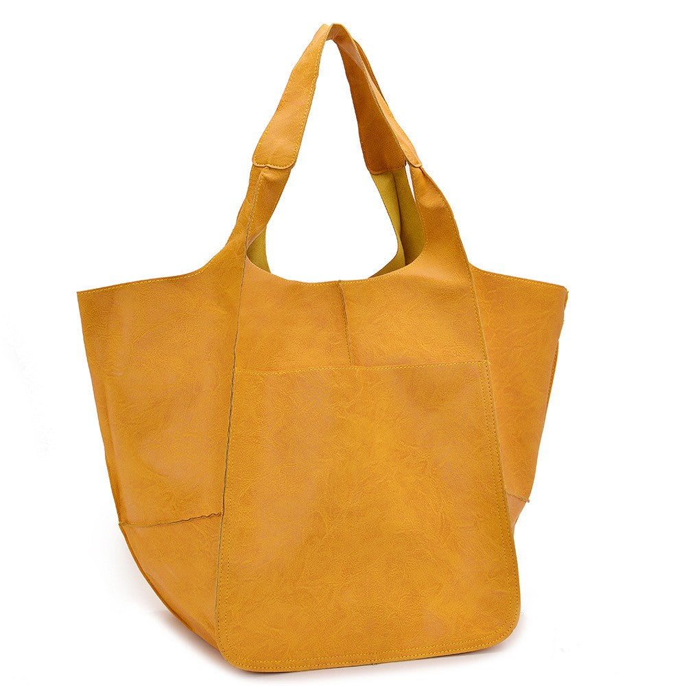 Large Capacity Retro PU Tote Bag For Women