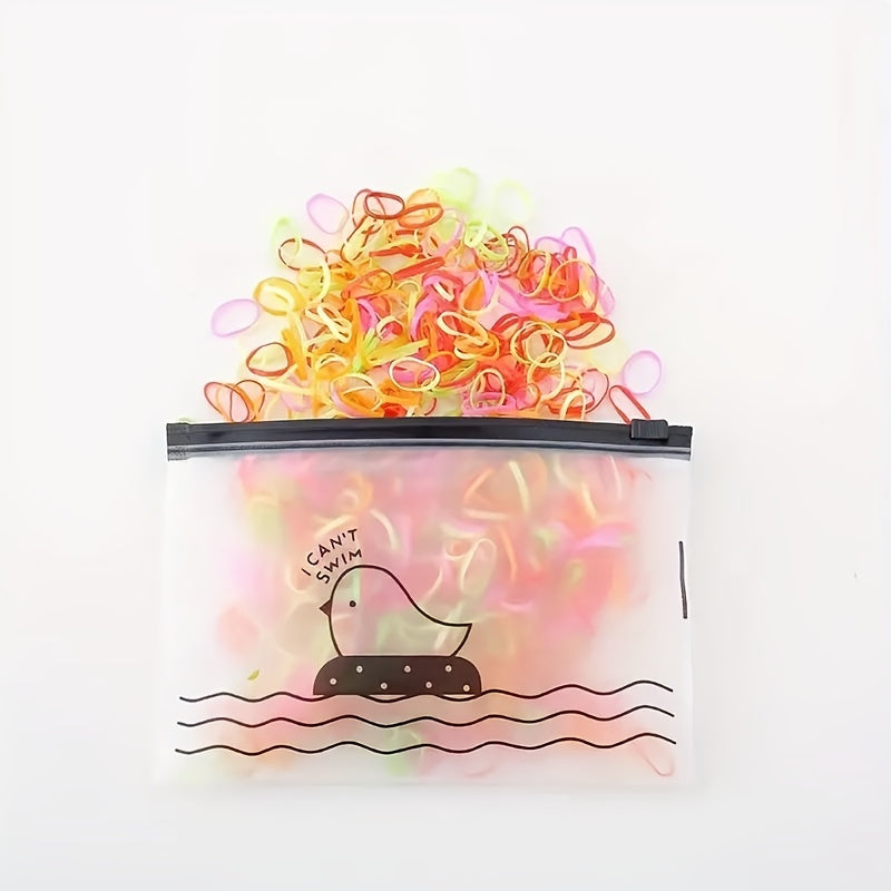 1000pcs Jelly Colour High Elasticity Soft Hair Bands with Glitter.
