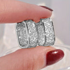 READKISS Luxury Paved CZ Hoop Earrings.