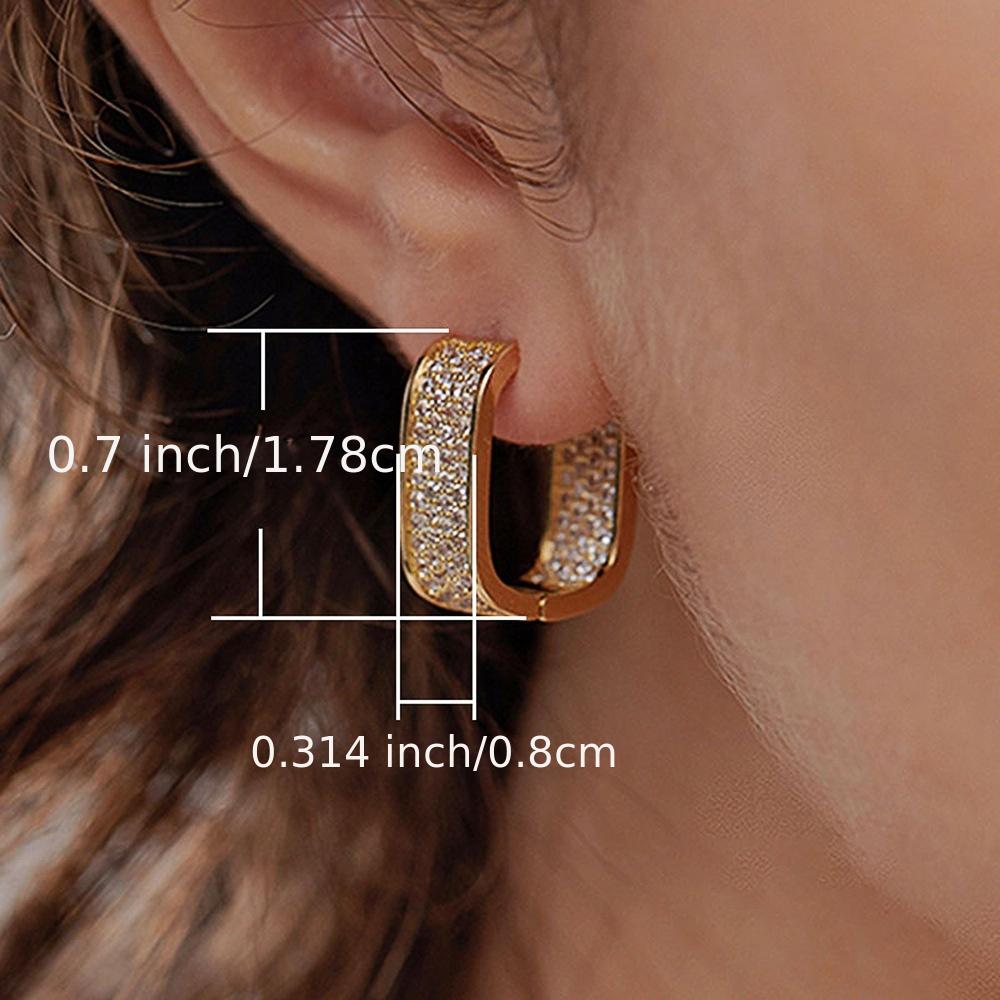 READKISS Luxury Paved CZ Hoop Earrings.