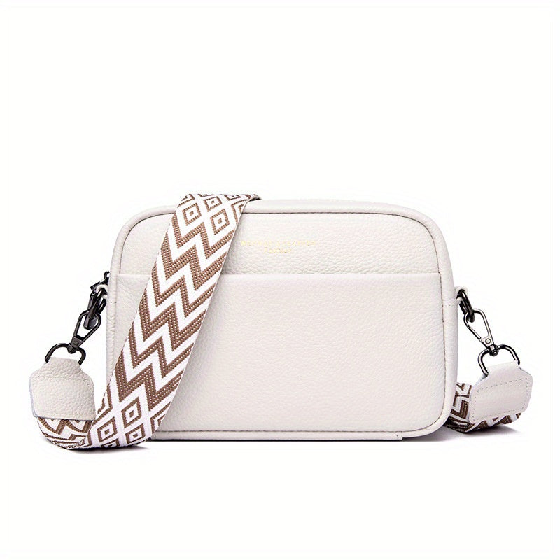 Elegant Genuine Leather Square Crossbody Bag for Women
