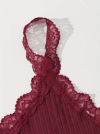 3 Sets Lace Trim Lounge Set
