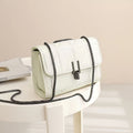 Elegant Faux Leather Shoulder Bag | Plaid Pattern, Chain Strap