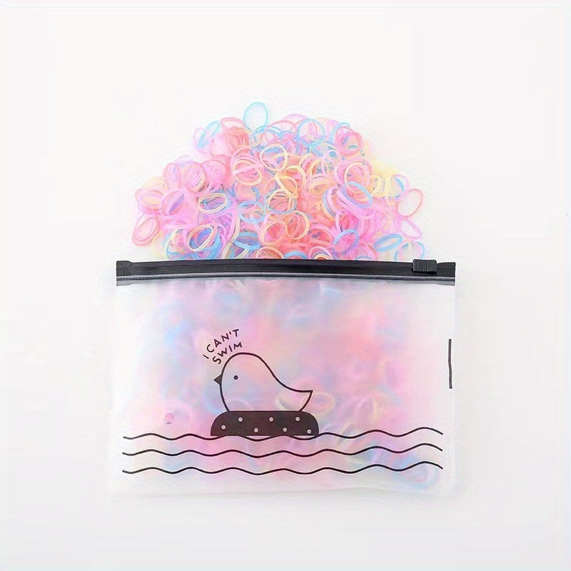 1000pcs Jelly Colour High Elasticity Soft Hair Bands with Glitter.