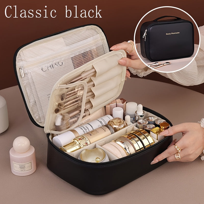 Large Capacity Detachable Makeup Bag with Brush Holder