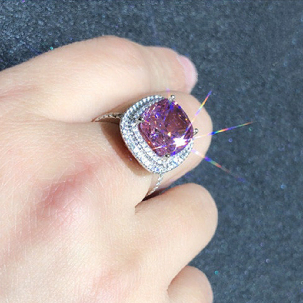 Big Pink zirconia Romantic Ring