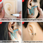 3 PCS Piercing Tool And Steel Ball Stud Earrings Set.
