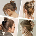 4pcs Elegant Vintage Style Non-Slip Matte Flower Hair Clips Set