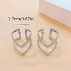 Two Stylish and Elegant Geometric Hollow-out Metal Rings