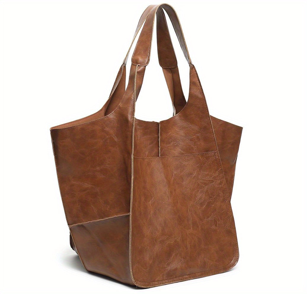 Large Capacity Retro PU Tote Bag For Women