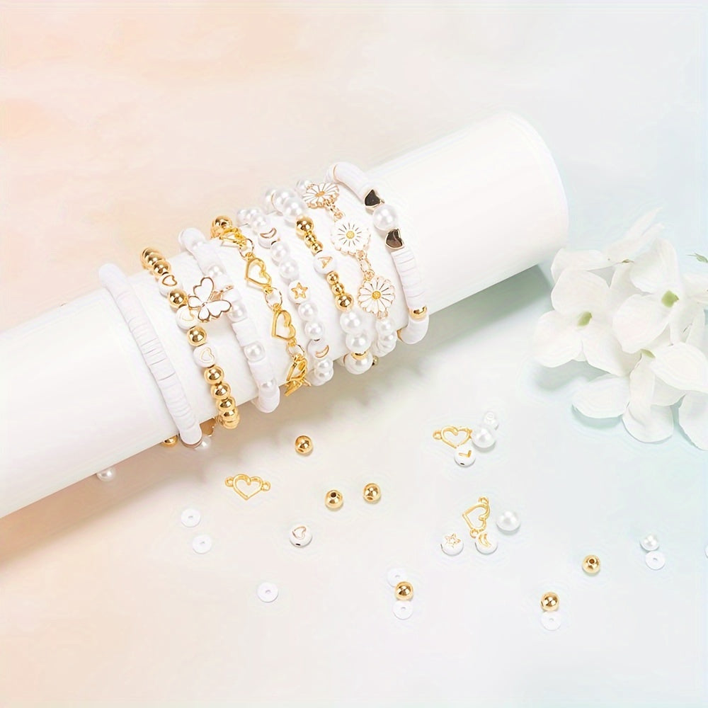 1000pcs DIY Imitation Pearl Beads Bracelet Making Kit.