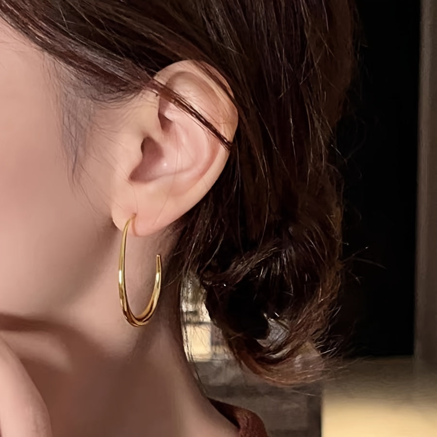 Shimmering Water Drop Hoop Earrings