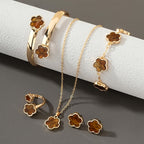 Lucky Flower Design Alloy Jewelry Set.