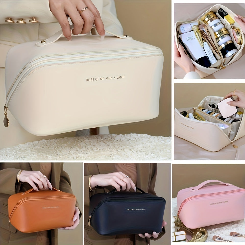 Large Capacity Makeup Bag Portable Zippered Pouch
