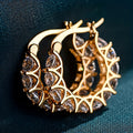 Elegant Zirconia-studded Circular Hoop Earrings