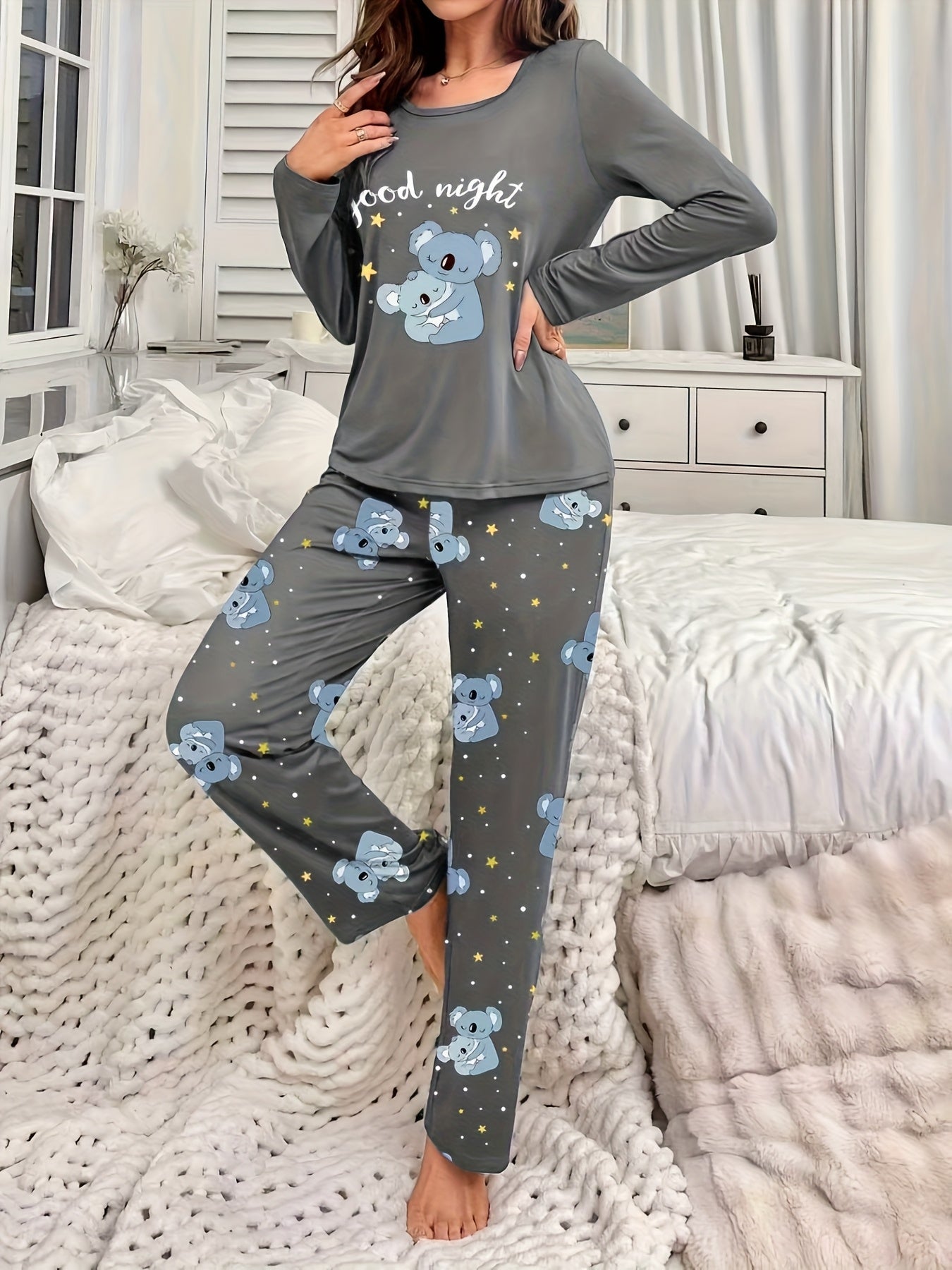 Women'S Cozy Gray Pyjama Set