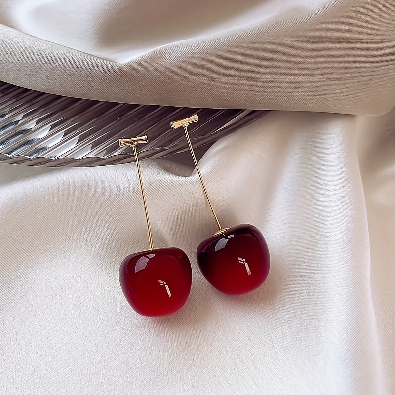 Fruit Cherry Drop Earrings