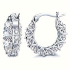 Elegant Zirconia-studded Circular Hoop Earrings