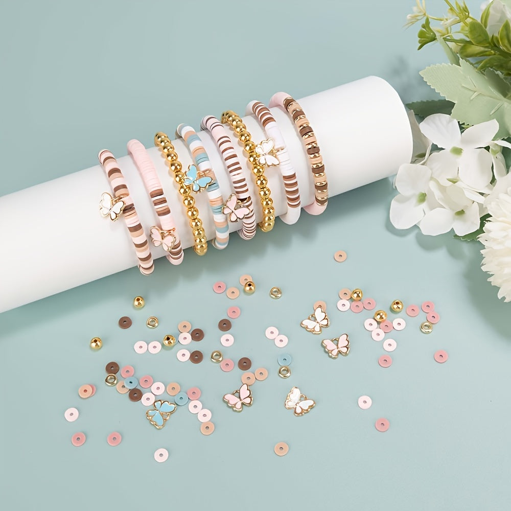 Boho Chic 2600pcs Bracelet Making Kit with Butterfly Charms & Clay Beads