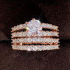 2pcs/set Bridal Synthetic Zirconia Rings