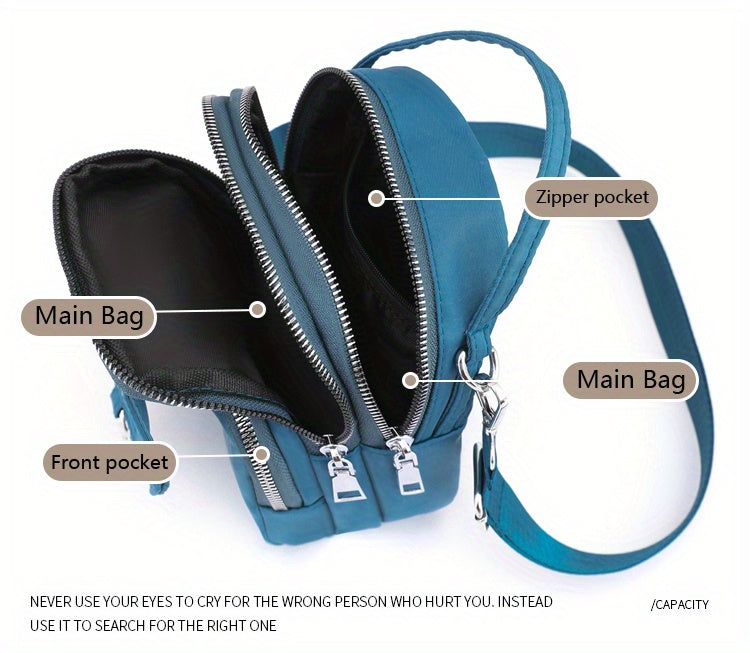 OGEHUAFEE Womens Mini Light Blue Nylon Shoulder Bag