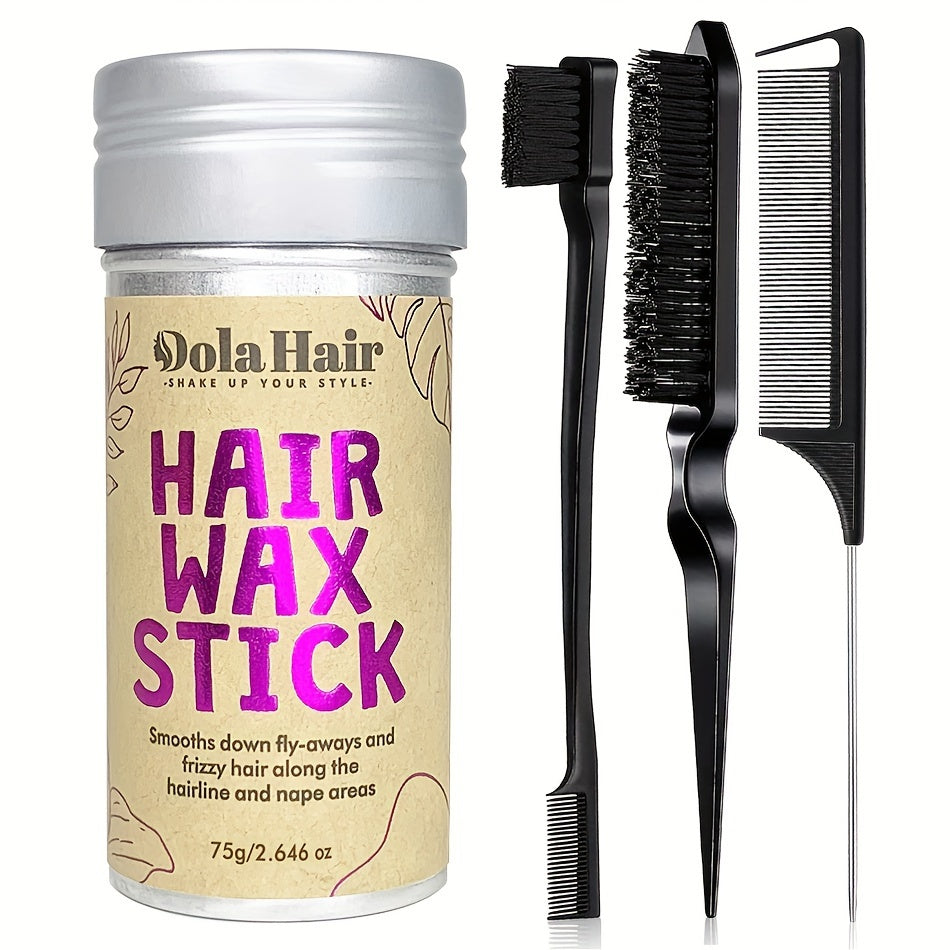 Slick Back Hair Brush, Wax Stick For Hair 4Pcs.