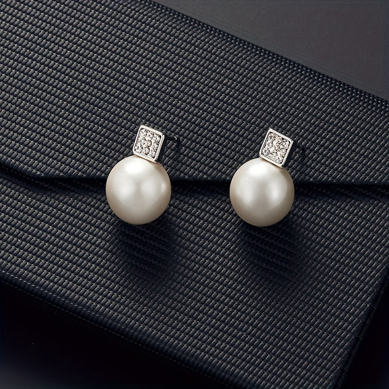 Imitation Pearl Necklace And Earring Jewelry Set