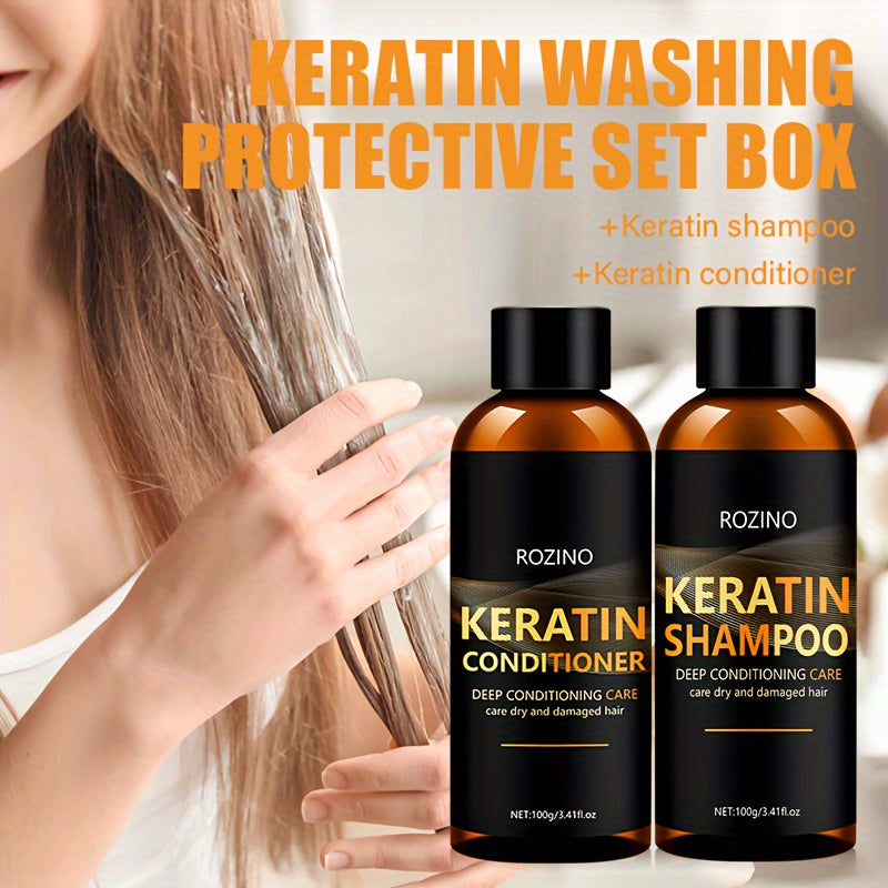 ROZINO Keratin Shampoo and Conditioner Hair Care Set