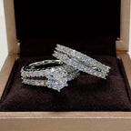 2pcs/set Bridal Synthetic Zirconia Rings